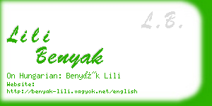 lili benyak business card